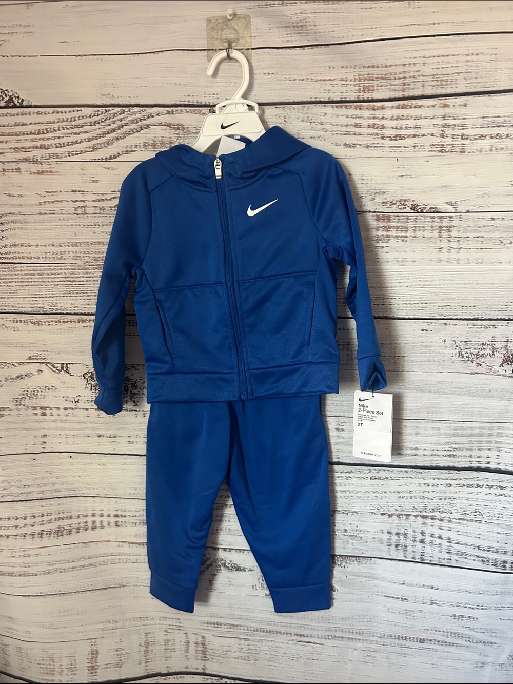NWT Nike Toddler Royal Blue Zip Hoodie & Joggers Set size 2t